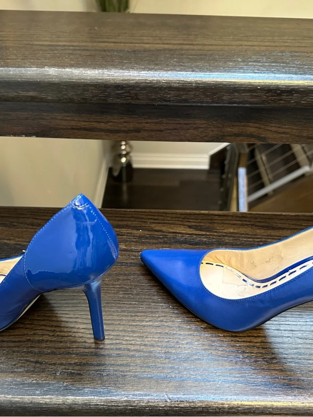 Guess Royal Blue Patent Pointed Toe Pumps - Picture 2 of 5